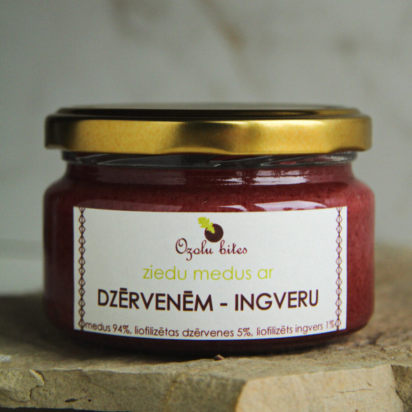 Medus ar dzērvenēm-ingveru