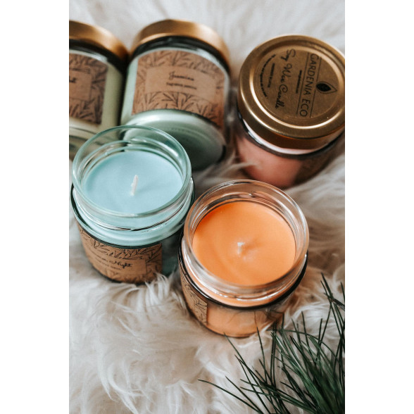 Aromātiskā dabīgā vaska svece stikla burciņā